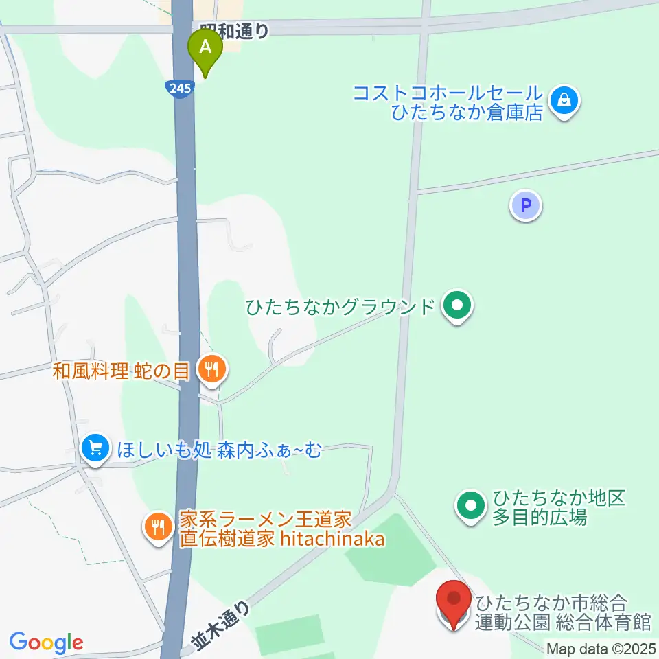 ひたちなか市総合運動公園総合体育館周辺のコンビニエンスストア一覧地図