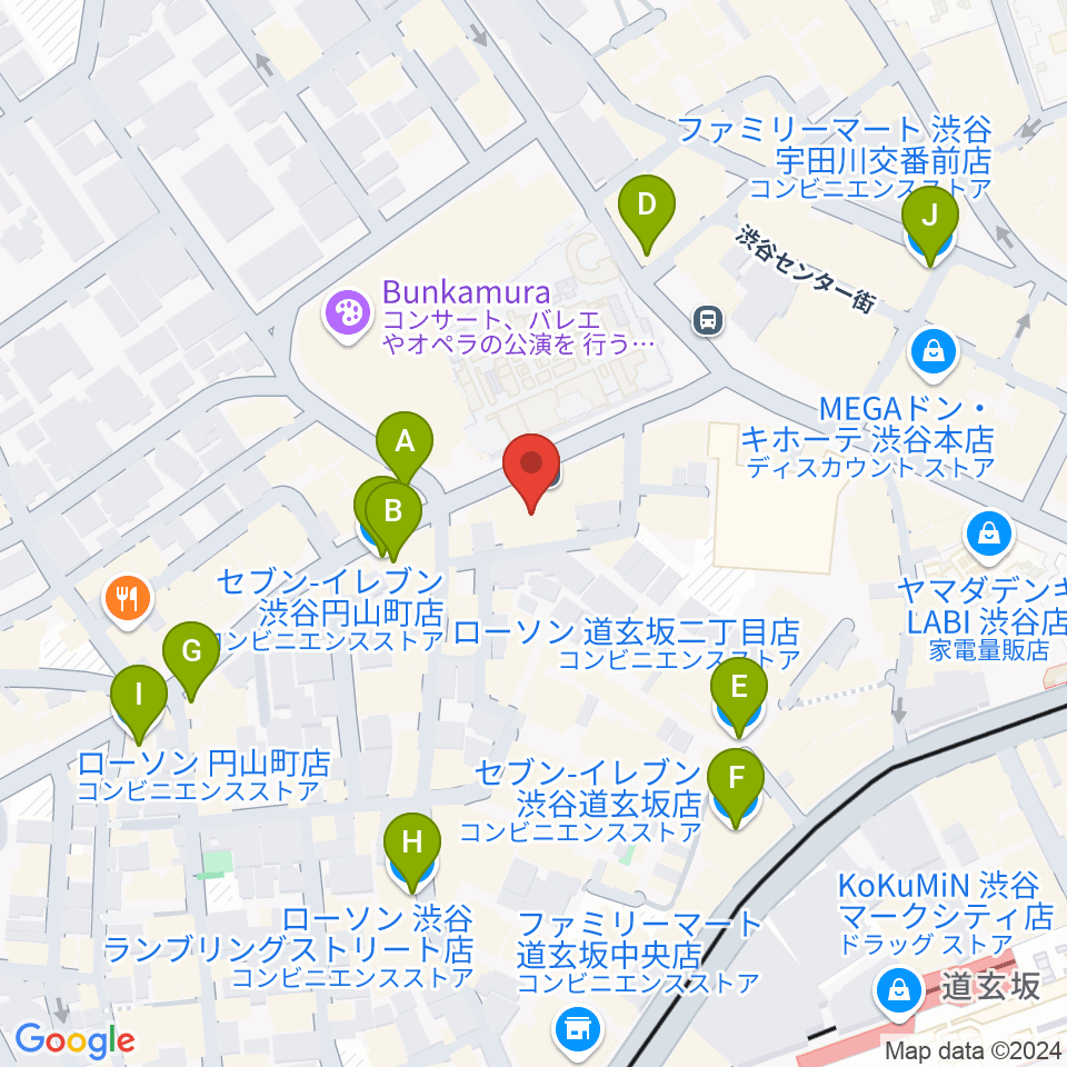 渋谷Studio Freedom周辺のコンビニエンスストア一覧地図