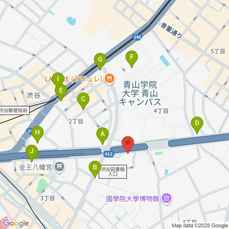 沖田ギター工房 渋谷店周辺のコンビニエンスストア一覧地図