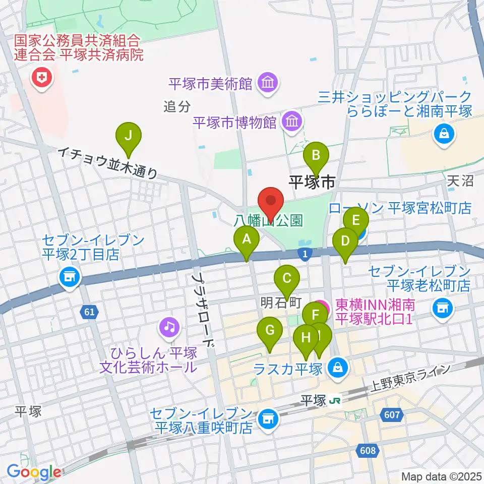 八幡山の洋館周辺のコンビニエンスストア一覧地図