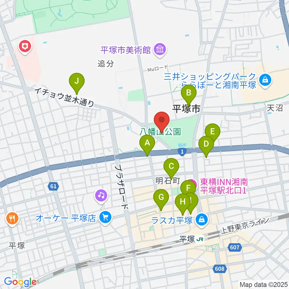 八幡山の洋館周辺のコンビニエンスストア一覧地図