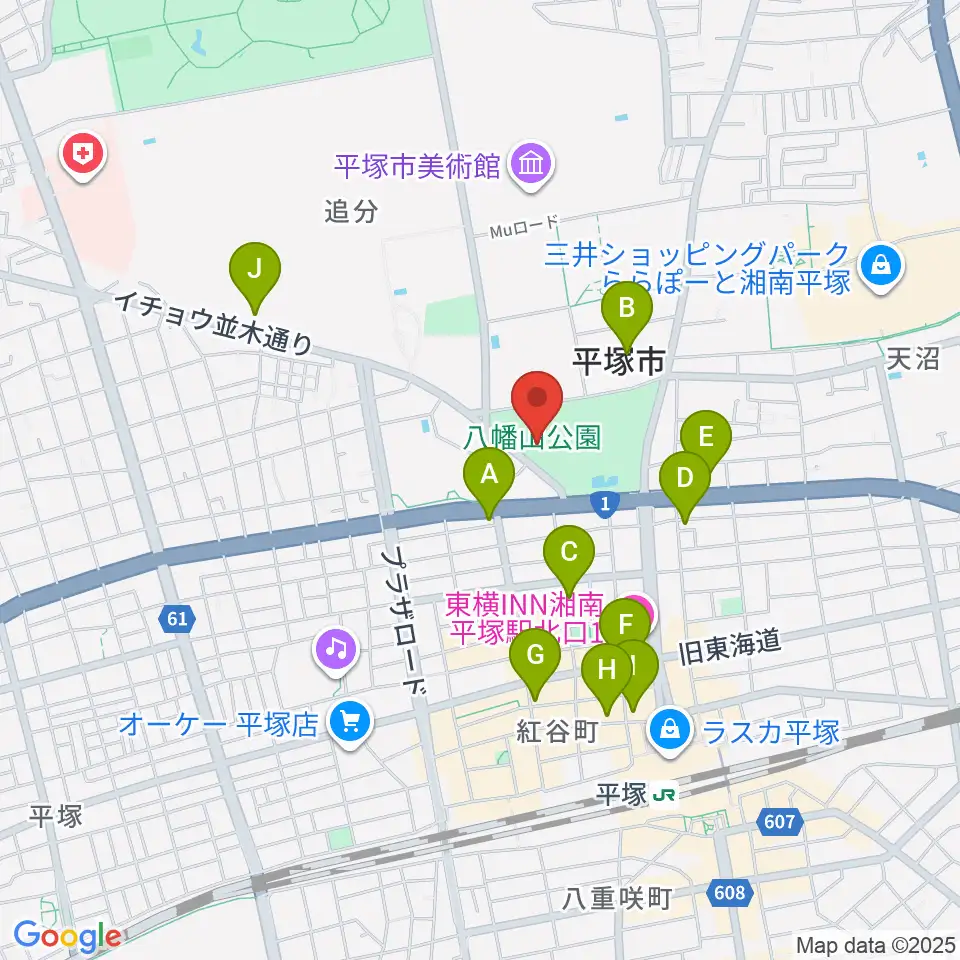 八幡山の洋館周辺のコンビニエンスストア一覧地図