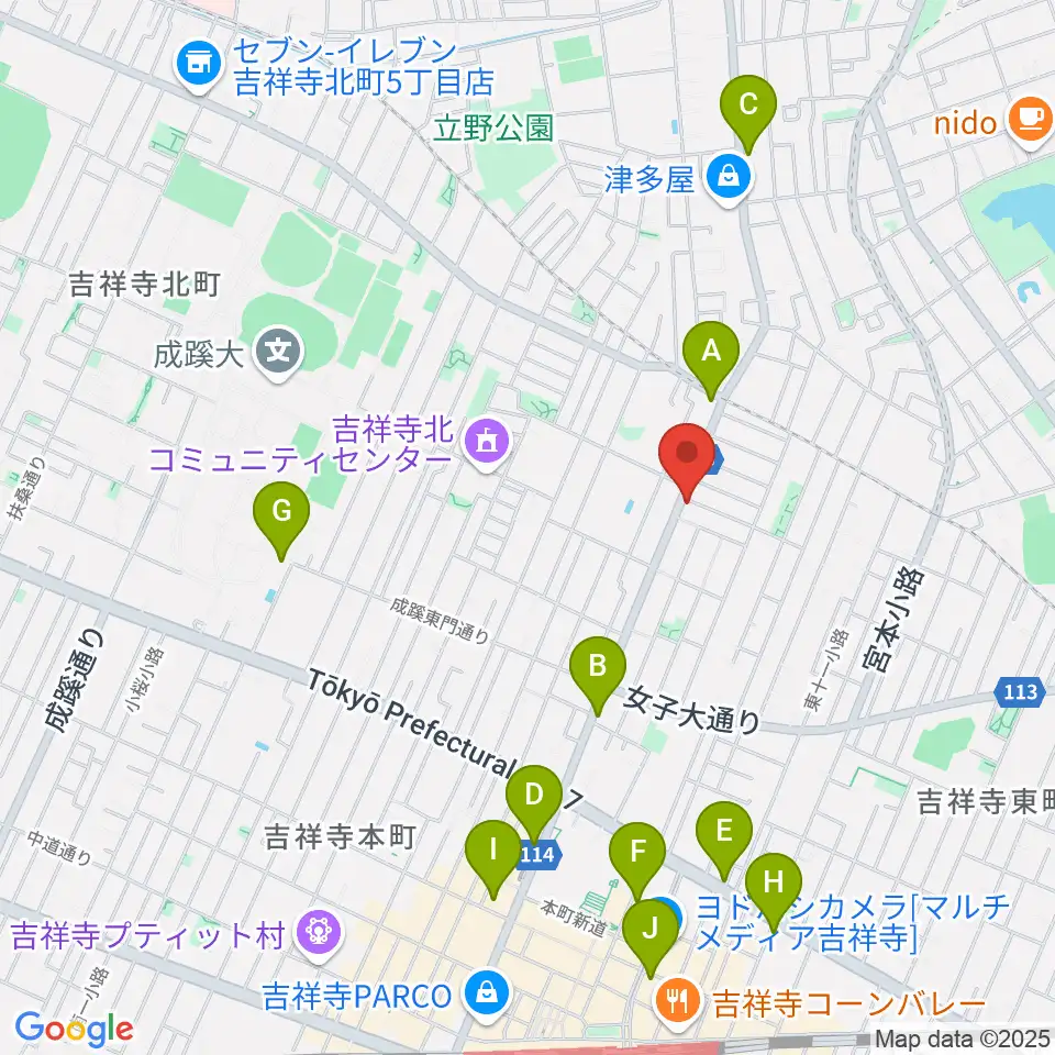 Akkord Guitars周辺のコンビニエンスストア一覧地図
