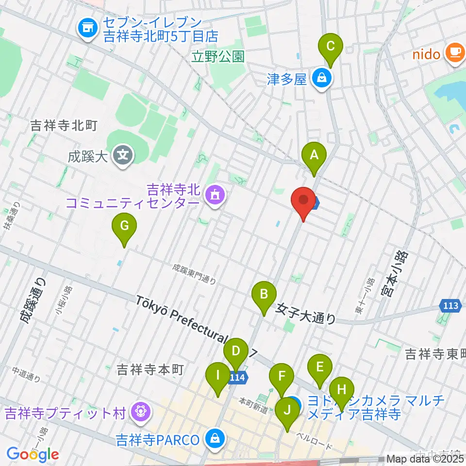 Akkord Guitars周辺のコンビニエンスストア一覧地図