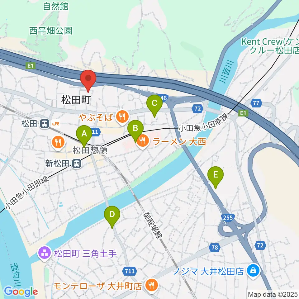 松田町生涯学習センター周辺のコンビニエンスストア一覧地図