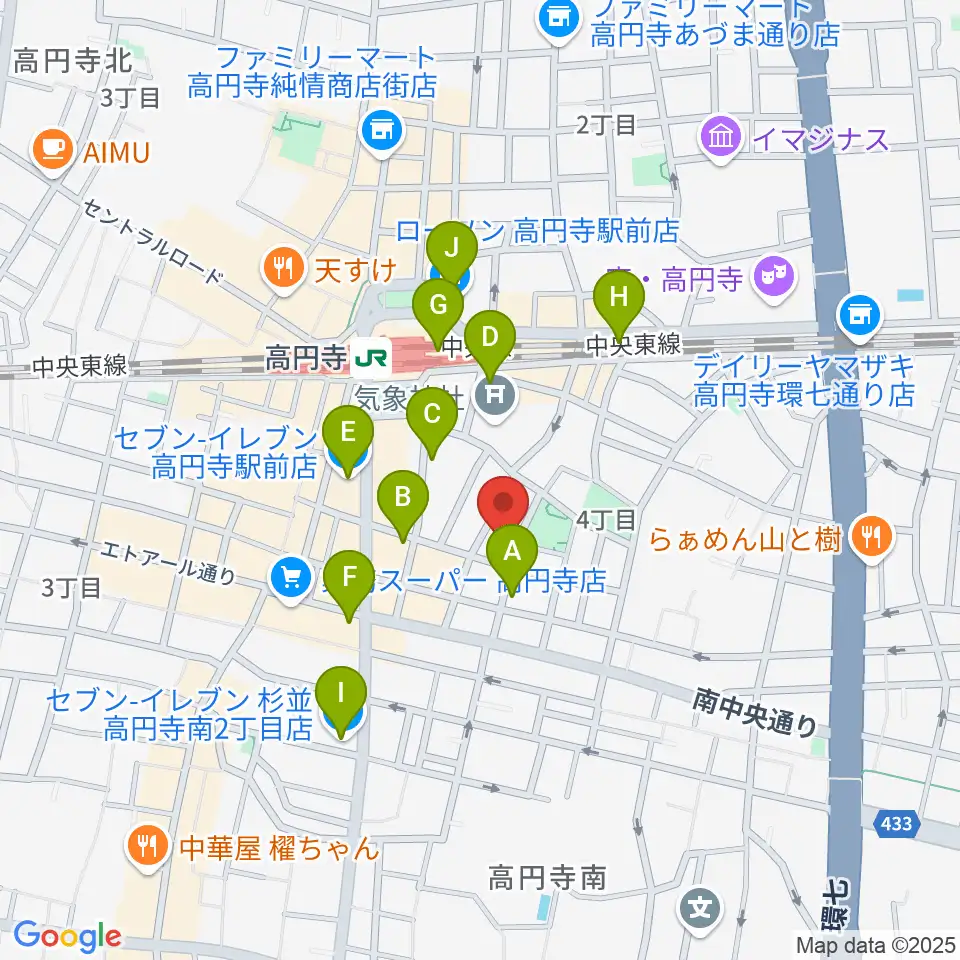 AMPcafe周辺のコンビニエンスストア一覧地図