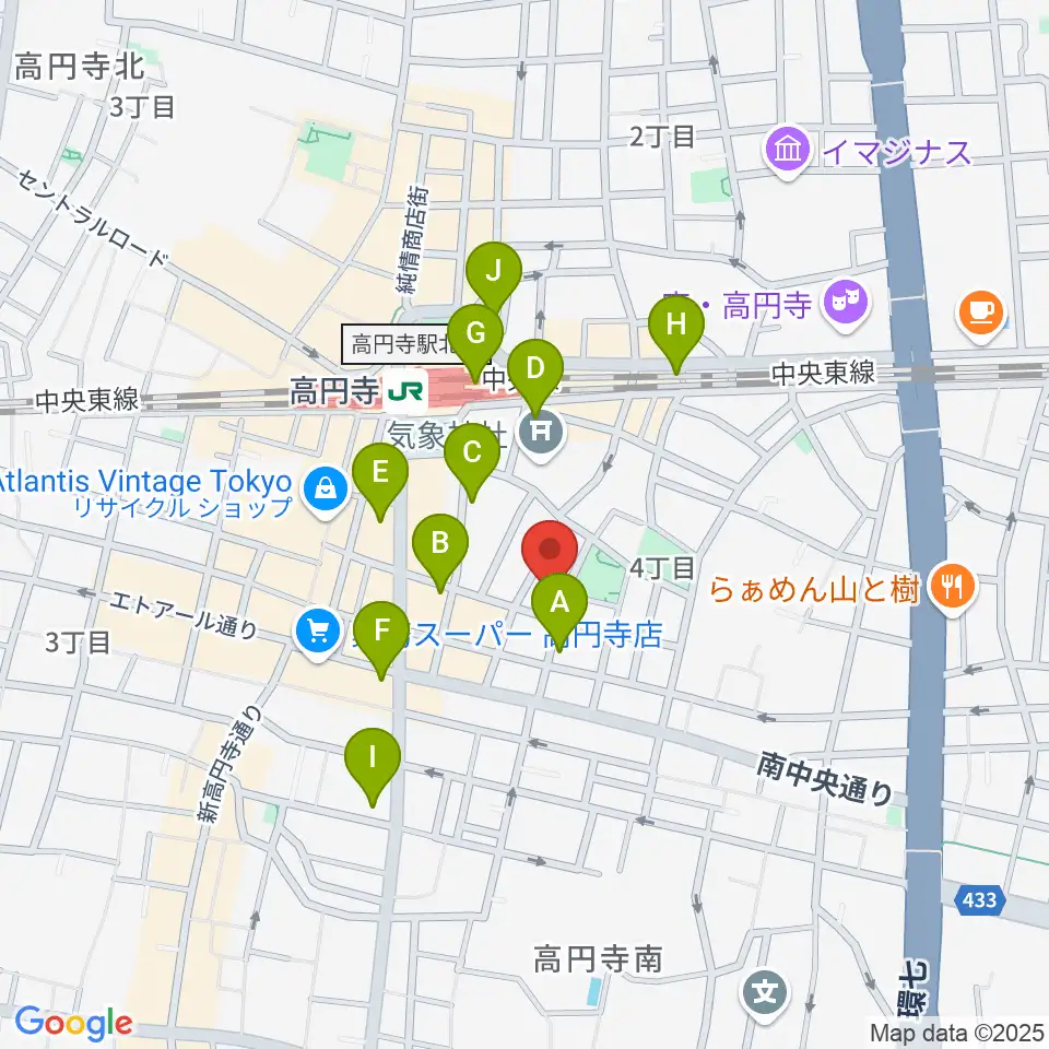 AMPcafe周辺のコンビニエンスストア一覧地図