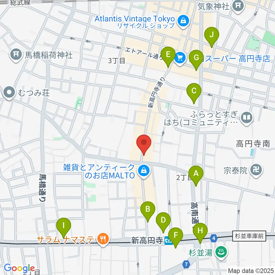 和楽器BAR 龍宮周辺のコンビニエンスストア一覧地図