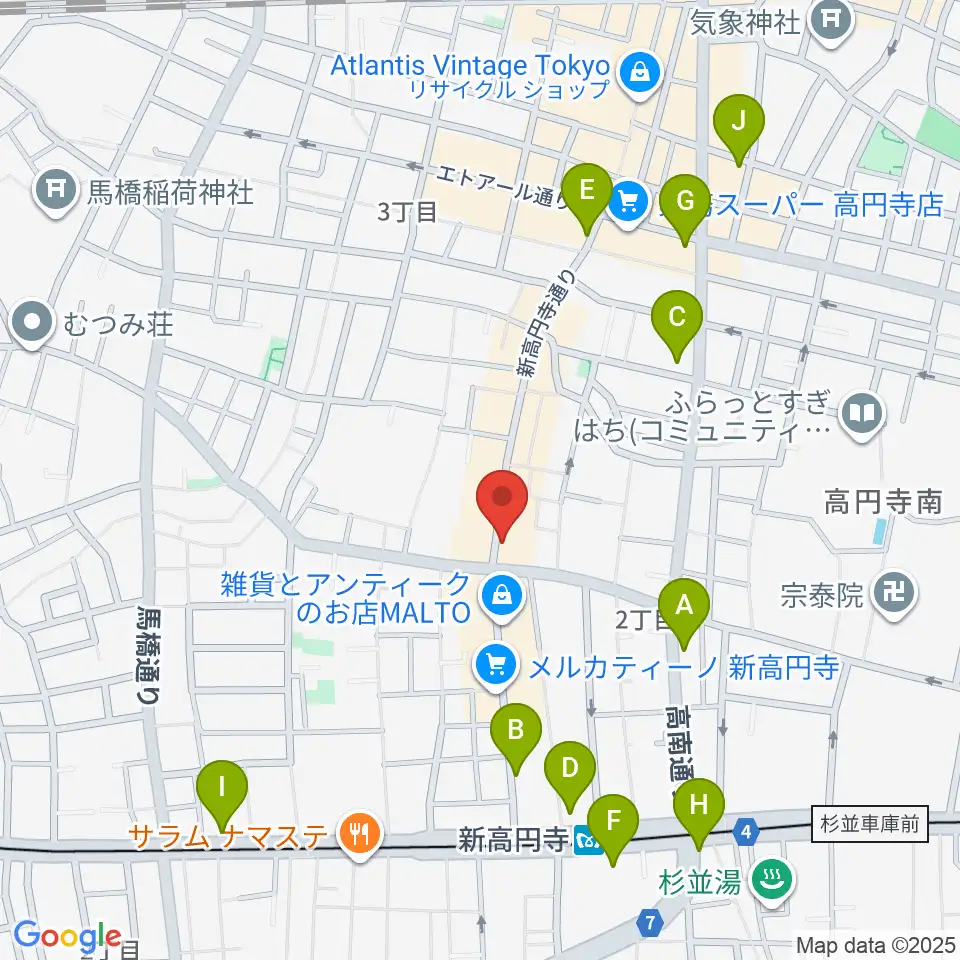 和楽器BAR 龍宮周辺のコンビニエンスストア一覧地図