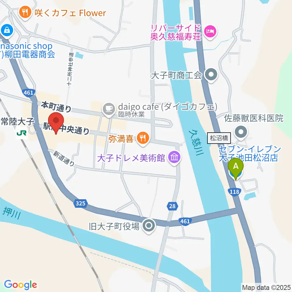 大子町文化福祉会館まいん周辺のコンビニエンスストア一覧地図