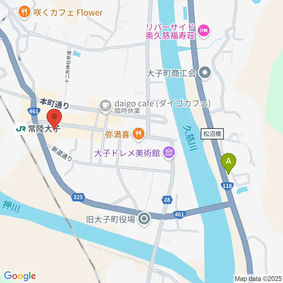 大子町文化福祉会館まいん周辺のコンビニエンスストア一覧地図