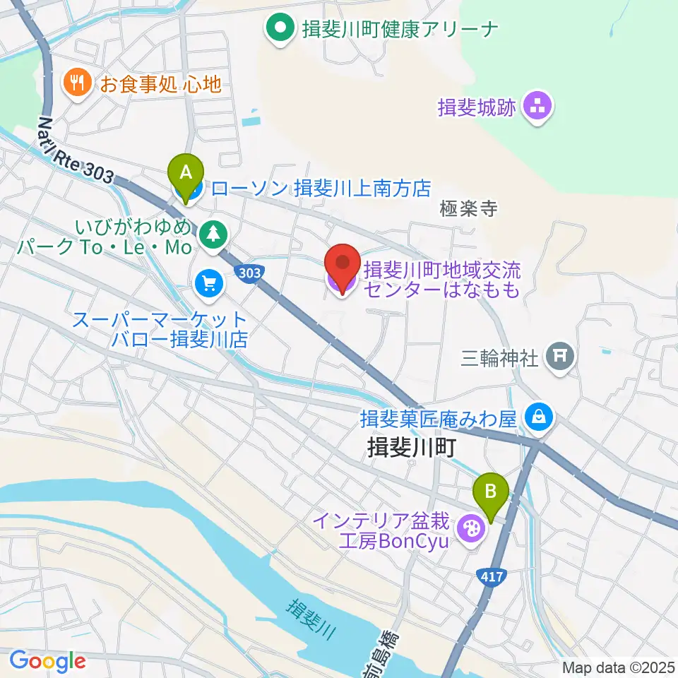 揖斐川町地域交流センターはなもも周辺のコンビニエンスストア一覧地図
