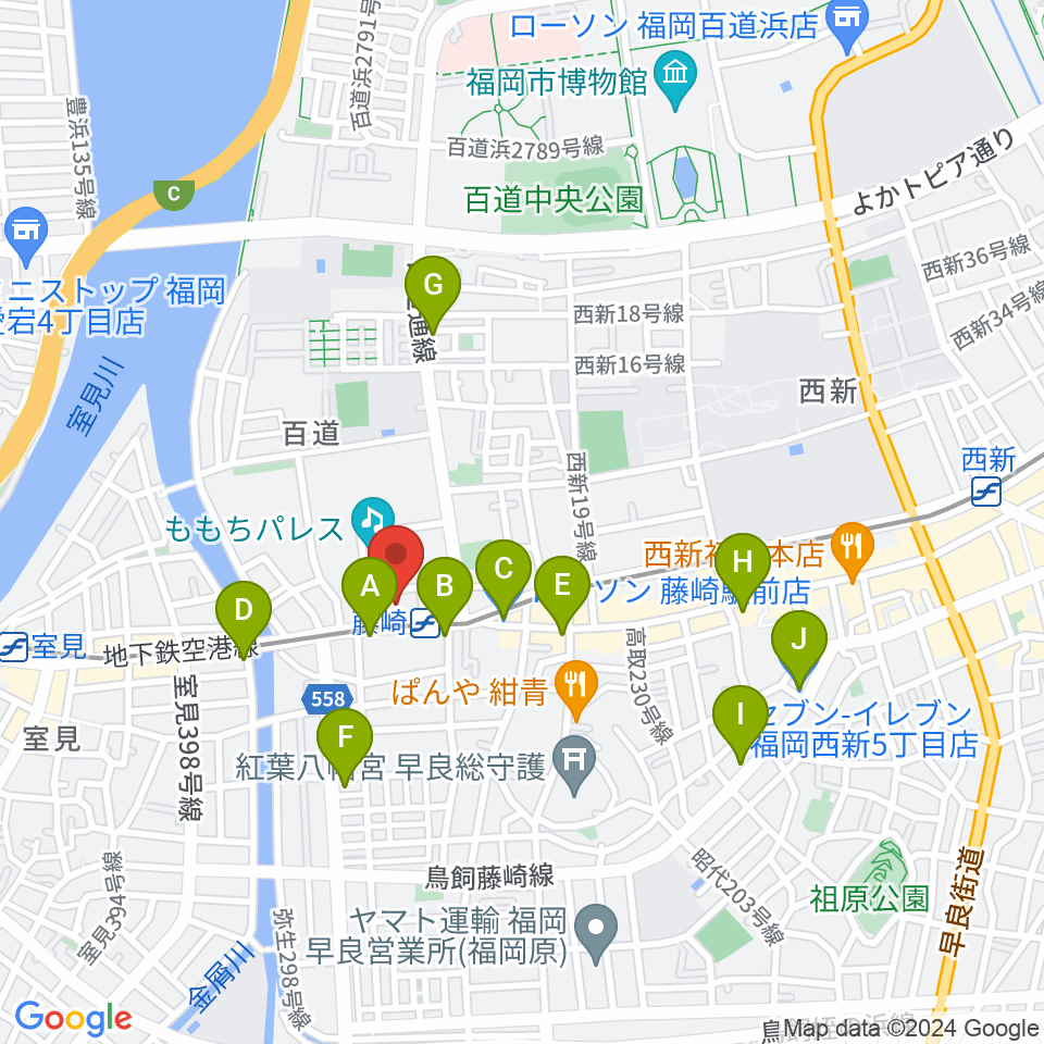 福岡市立早良市民センター周辺のコンビニエンスストア一覧地図