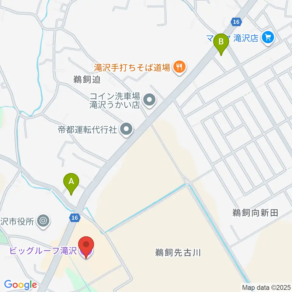 ビッグルーフ滝沢周辺のコンビニエンスストア一覧地図