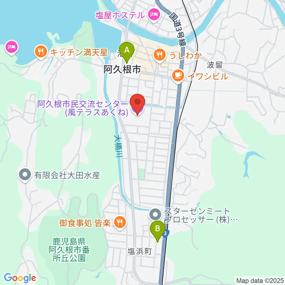 阿久根市民交流センター 風テラスあくね周辺のコンビニエンスストア一覧地図
