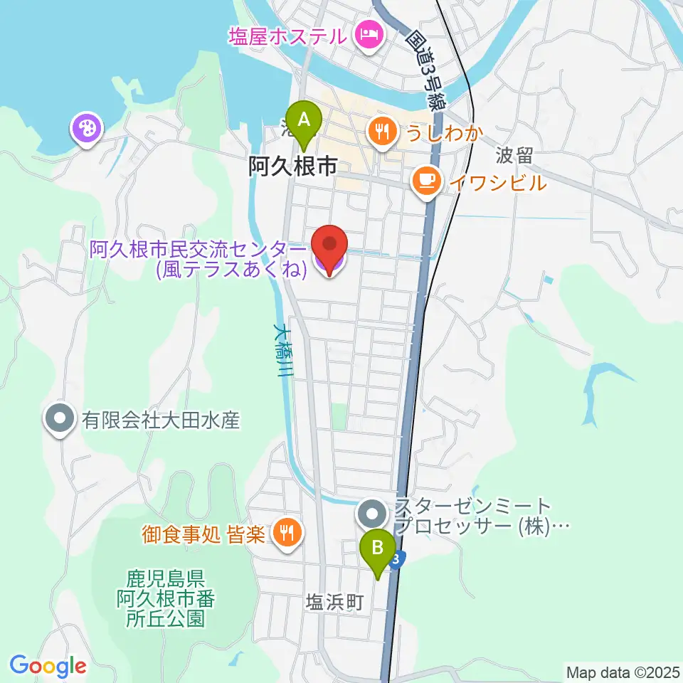 阿久根市民交流センター 風テラスあくね周辺のコンビニエンスストア一覧地図