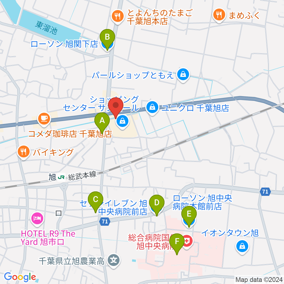 旭サンモールシネマ周辺のコンビニエンスストア一覧地図