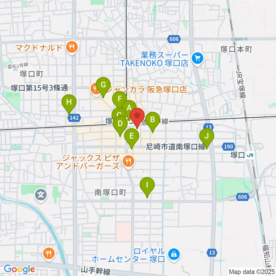 塚口サンサン劇場周辺のコンビニエンスストア一覧地図