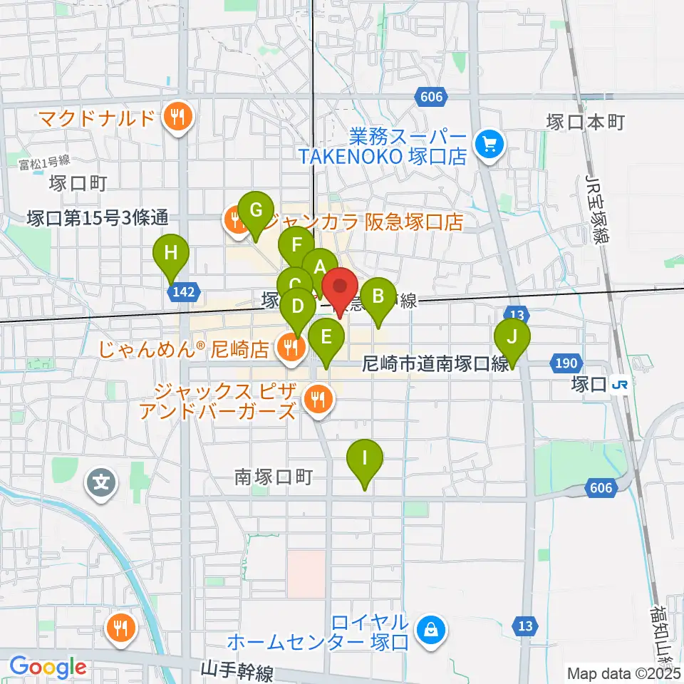塚口サンサン劇場周辺のコンビニエンスストア一覧地図