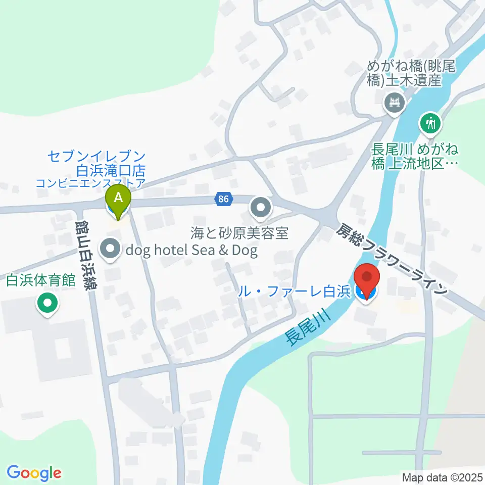 ル・ファーレ白浜周辺のコンビニエンスストア一覧地図