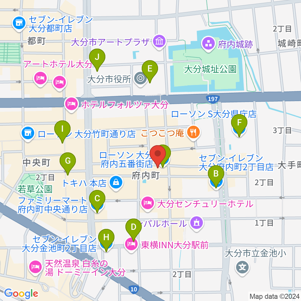 大分シネマ5周辺のコンビニエンスストア一覧地図