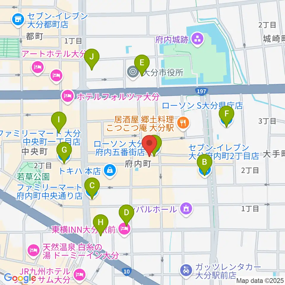 大分シネマ5周辺のコンビニエンスストア一覧地図