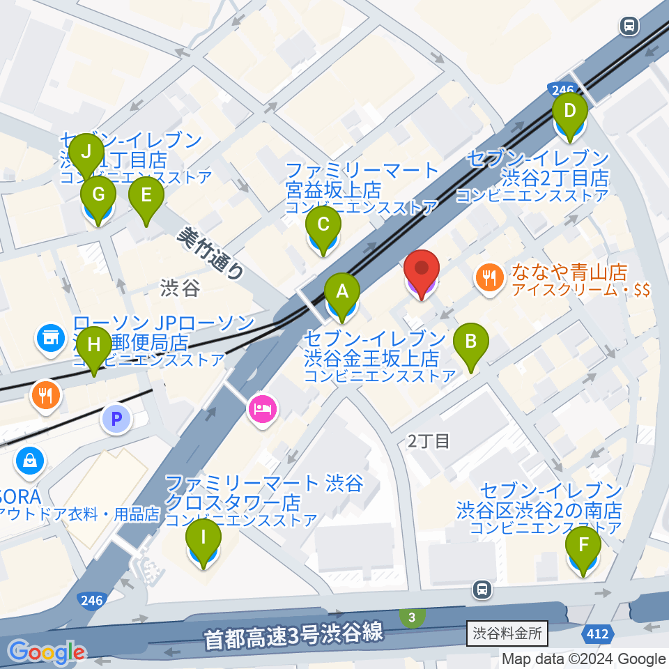 渋谷シアター・イメージフォーラム周辺のコンビニエンスストア一覧地図