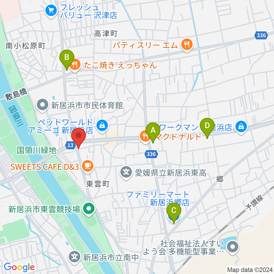 ヤストミ楽器・音楽教室周辺のコンビニエンスストア一覧地図