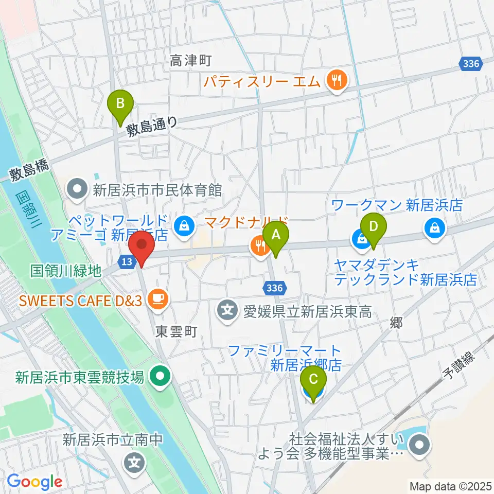 ヤストミ楽器・音楽教室周辺のコンビニエンスストア一覧地図