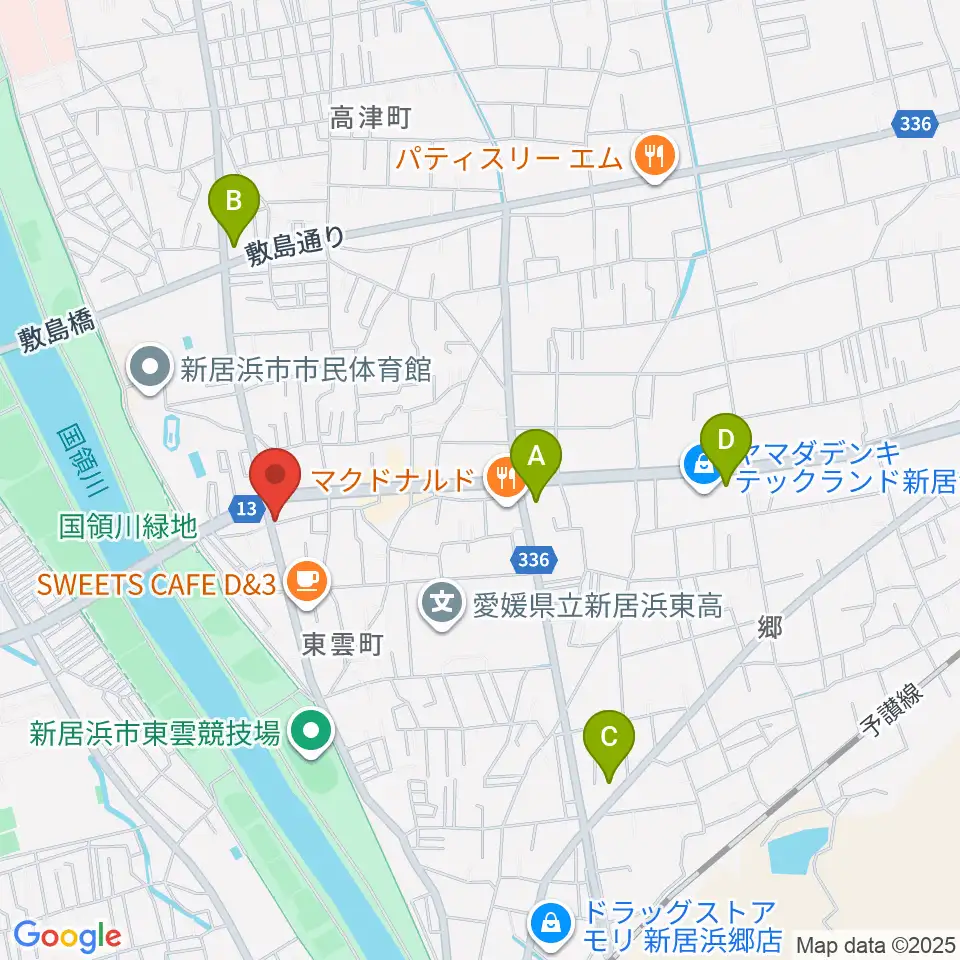 ヤストミ楽器・音楽教室周辺のコンビニエンスストア一覧地図