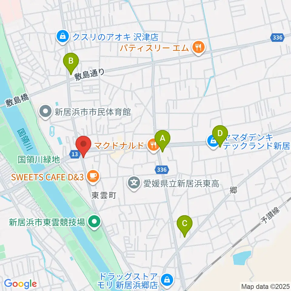ヤストミ楽器・音楽教室周辺のコンビニエンスストア一覧地図