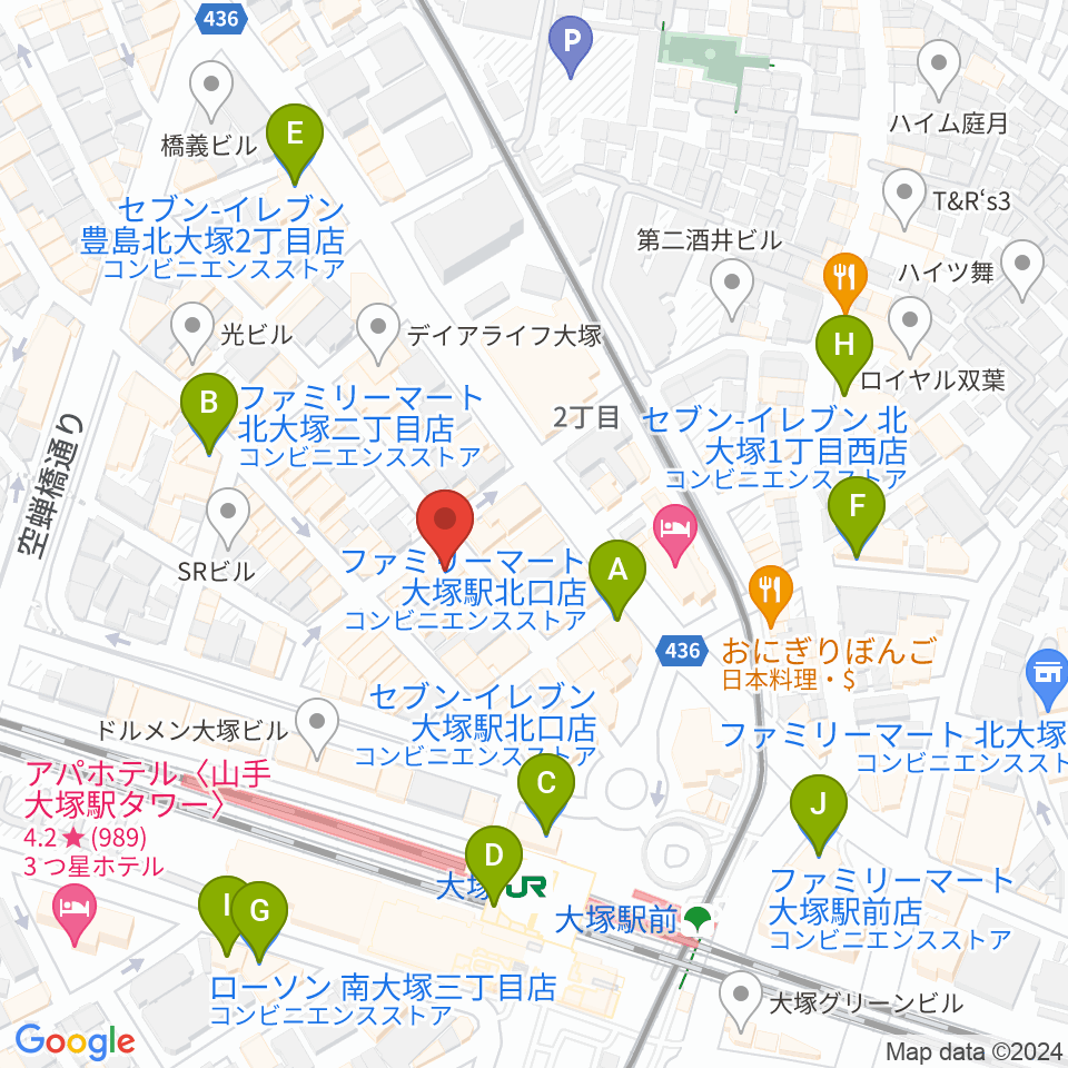 LIVEBAR MARU周辺のコンビニエンスストア一覧地図