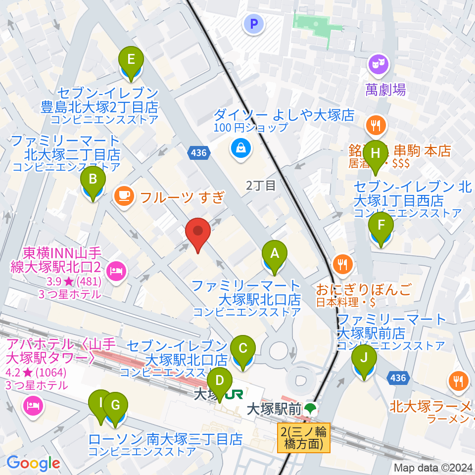 LIVEBAR MARU周辺のコンビニエンスストア一覧地図