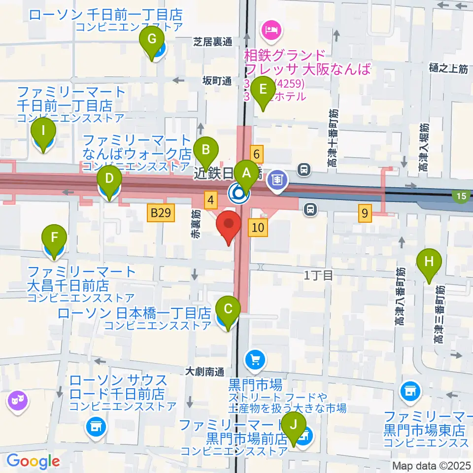 スタジオハイダウェイ日本橋店周辺のコンビニエンスストア一覧地図