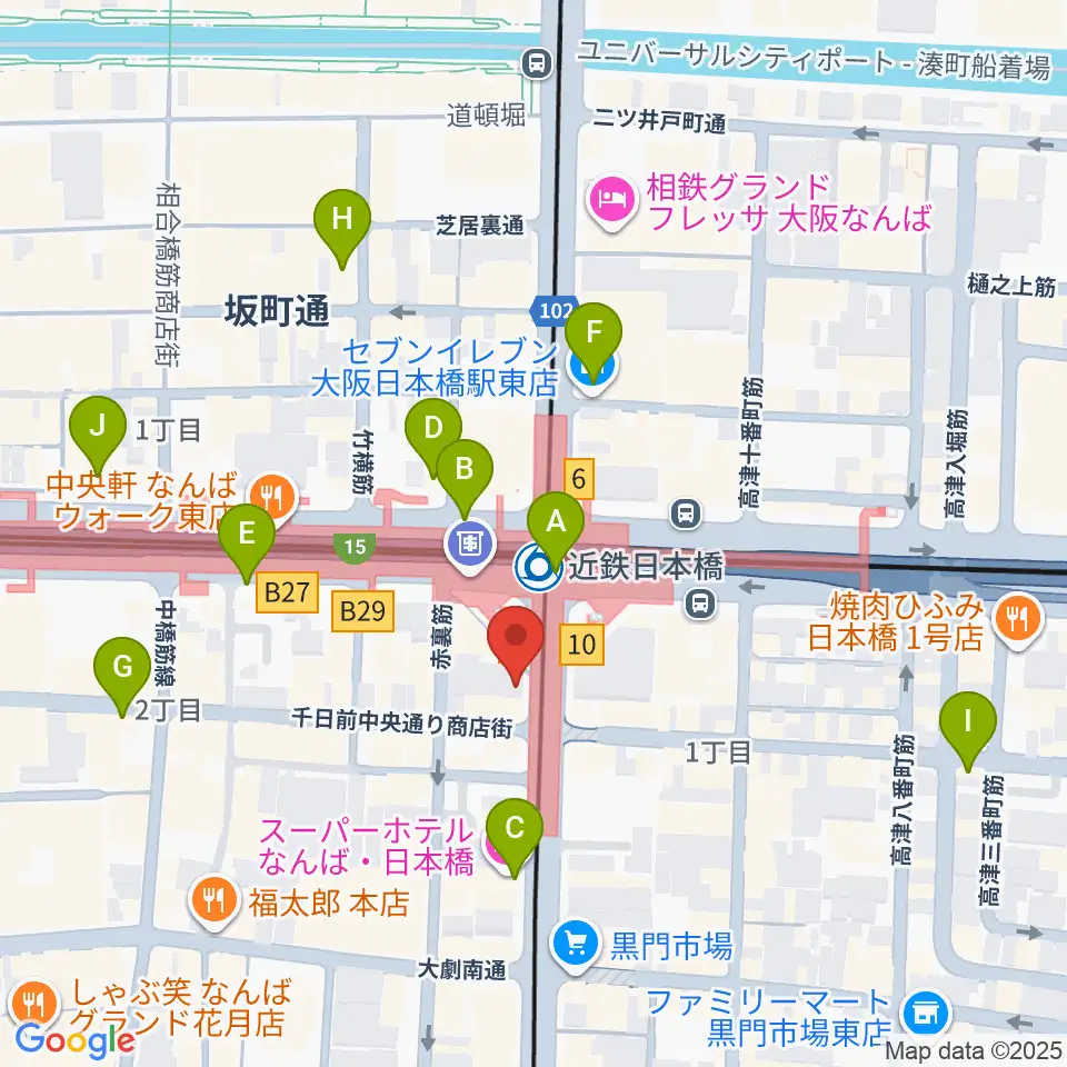 スタジオハイダウェイ日本橋店周辺のコンビニエンスストア一覧地図