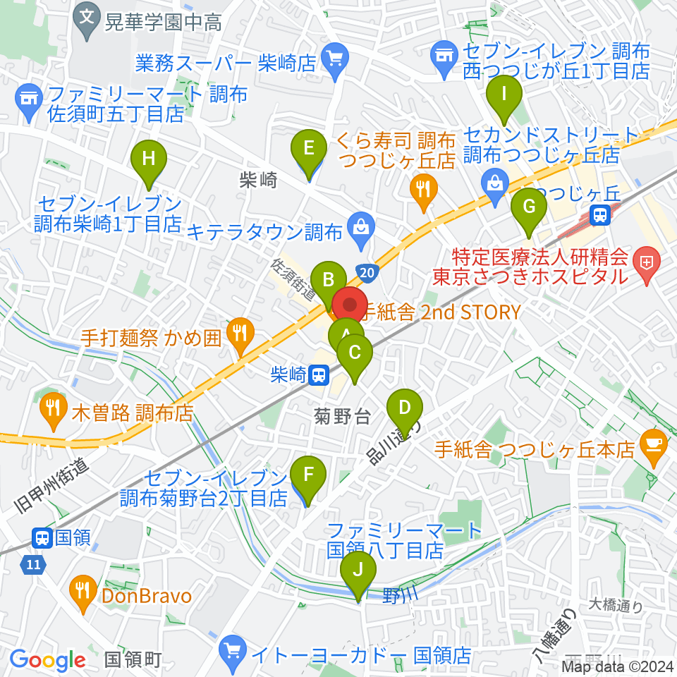 柴崎RATHOLE周辺のコンビニエンスストア一覧地図