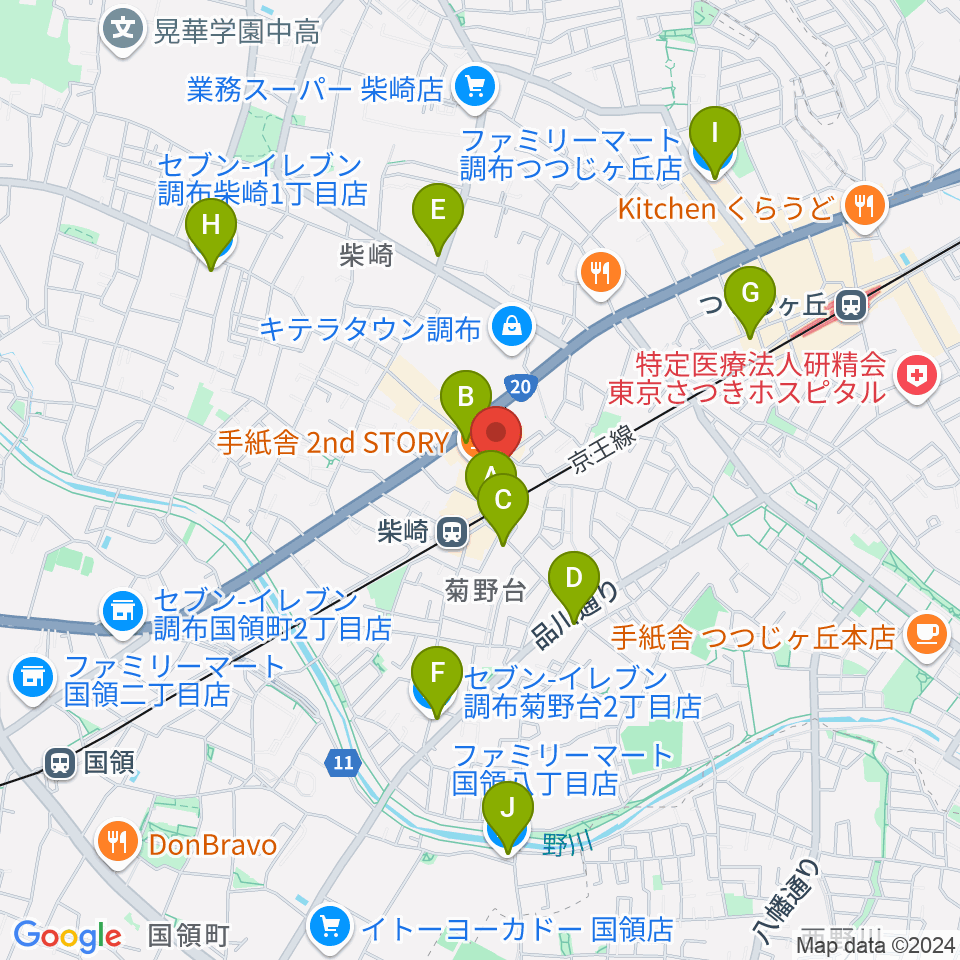 柴崎RATHOLE周辺のコンビニエンスストア一覧地図