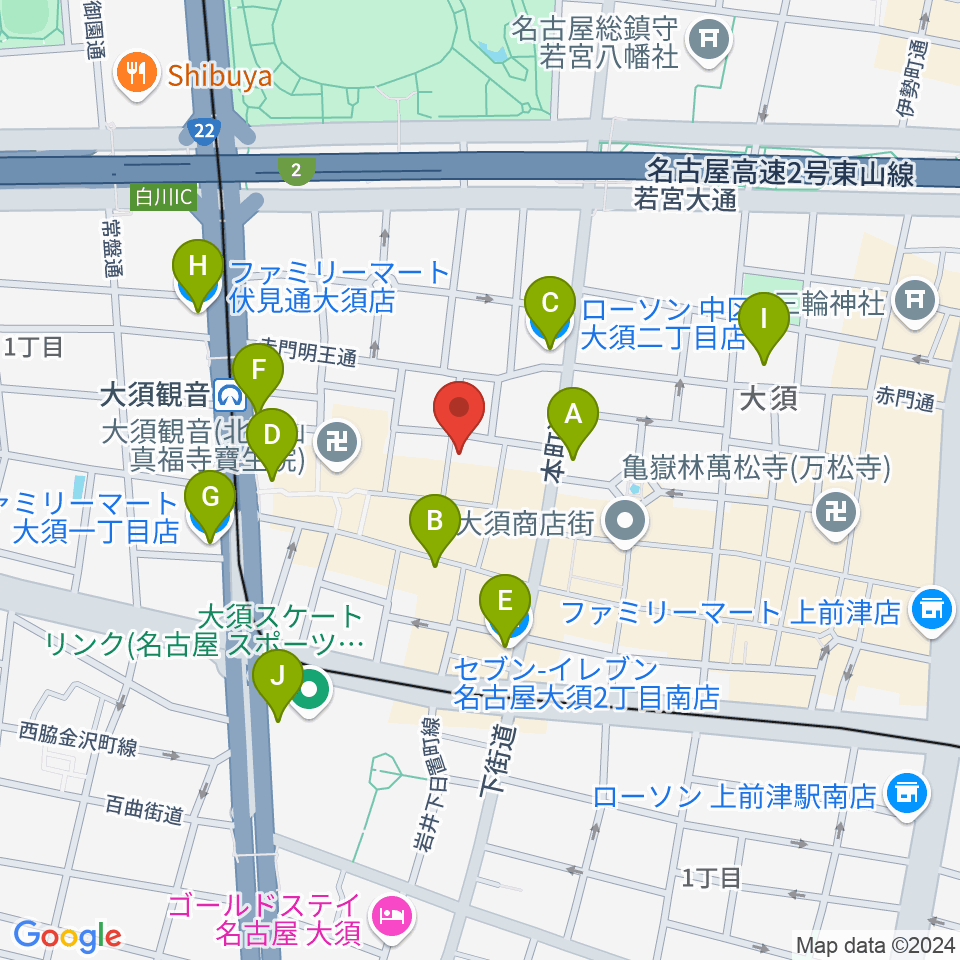 大須演芸場周辺のコンビニエンスストア一覧地図