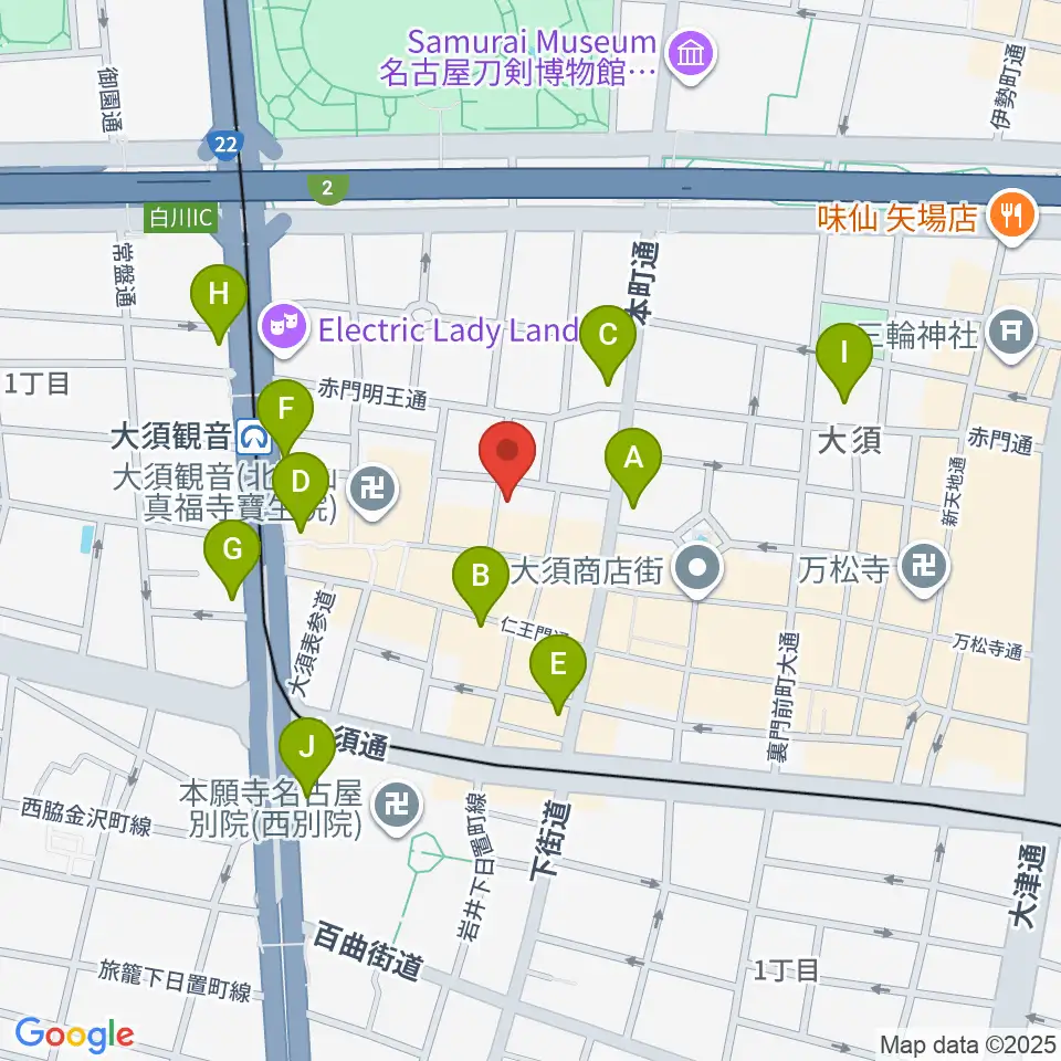 大須演芸場周辺のコンビニエンスストア一覧地図
