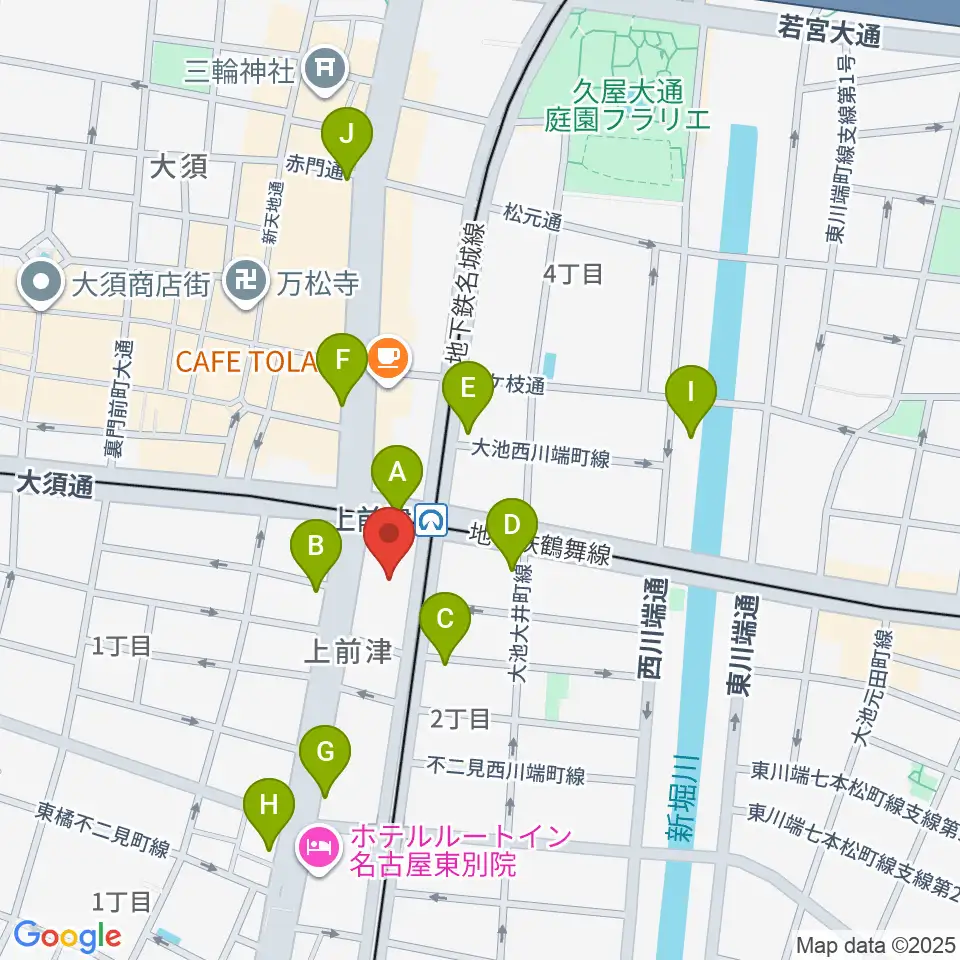 名古屋マーブルレコード周辺のコンビニエンスストア一覧地図