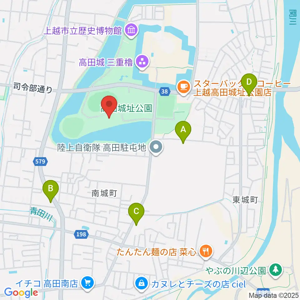 高田城址公園オーレンプラザ周辺のコンビニエンスストア一覧地図
