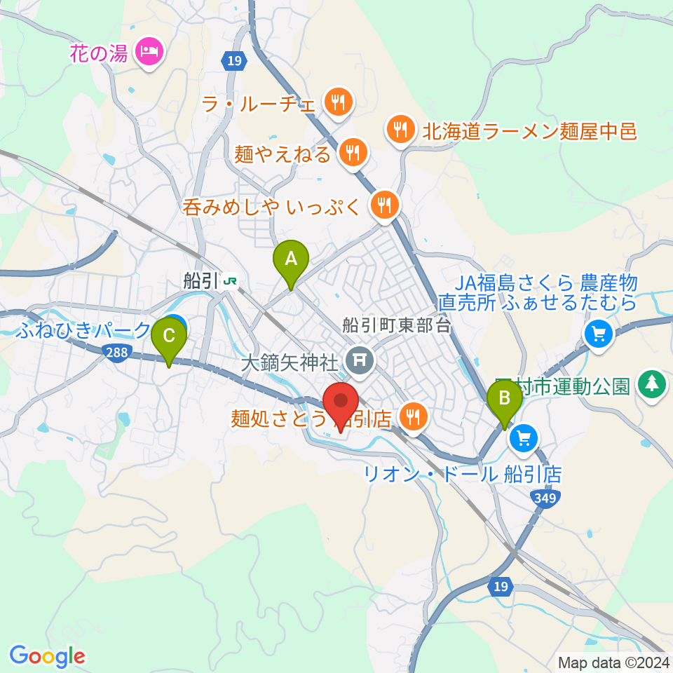 田村市文化センター周辺のコンビニエンスストア一覧地図