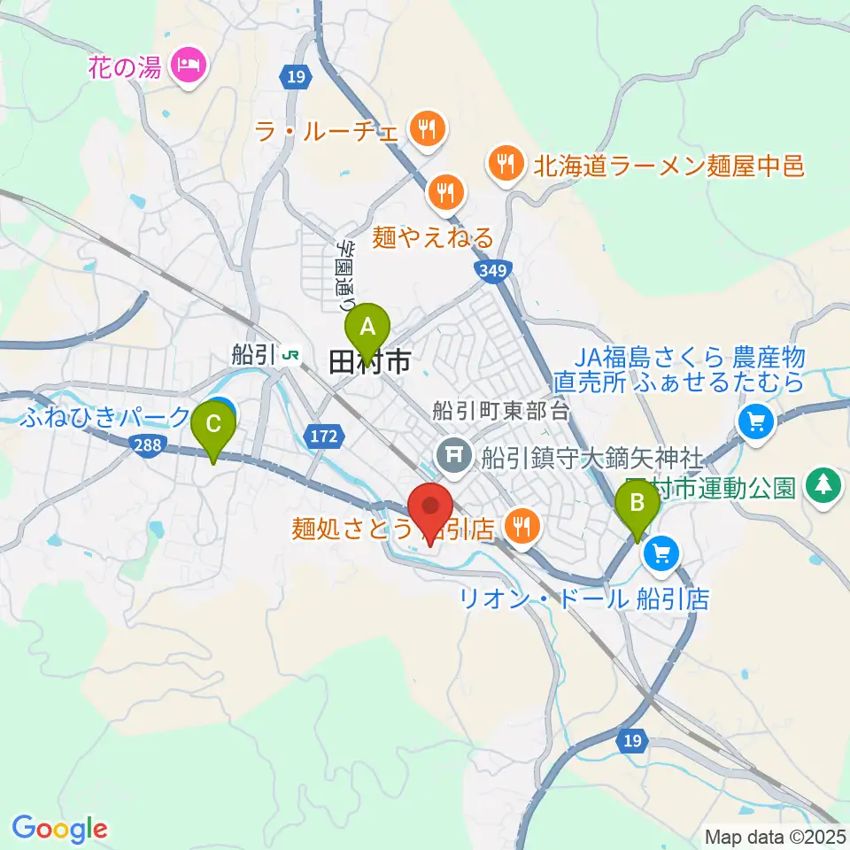 田村市文化センター周辺のコンビニエンスストア一覧地図