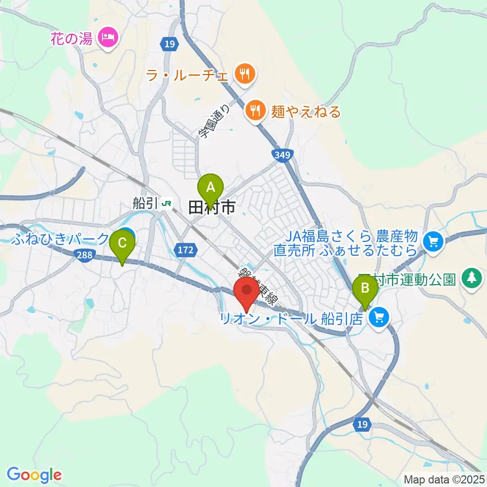 田村市文化センター周辺のコンビニエンスストア一覧地図