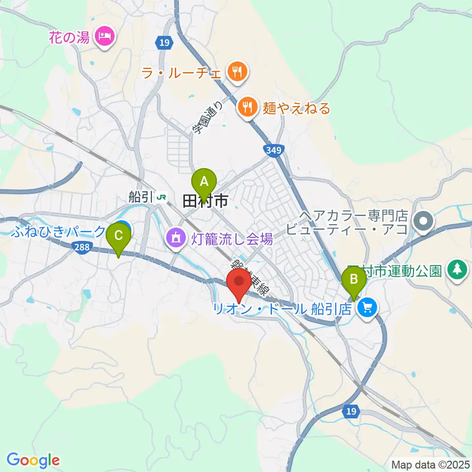 田村市文化センター周辺のコンビニエンスストア一覧地図