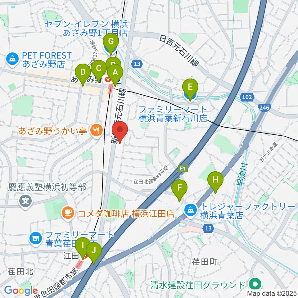 アートフォーラムあざみ野周辺のコンビニエンスストア一覧地図