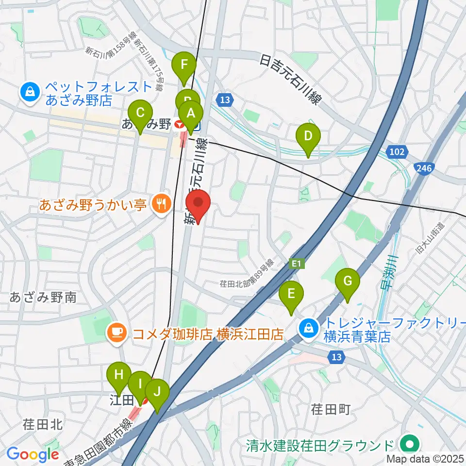 アートフォーラムあざみ野周辺のコンビニエンスストア一覧地図