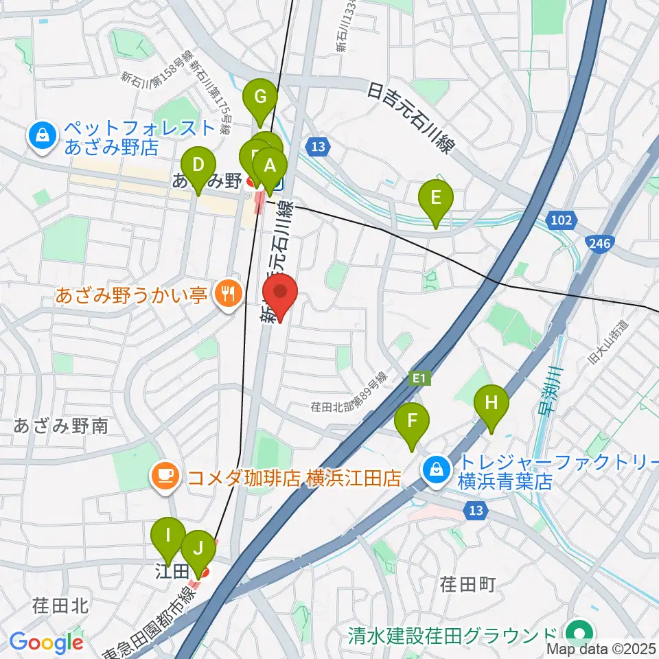 アートフォーラムあざみ野周辺のコンビニエンスストア一覧地図