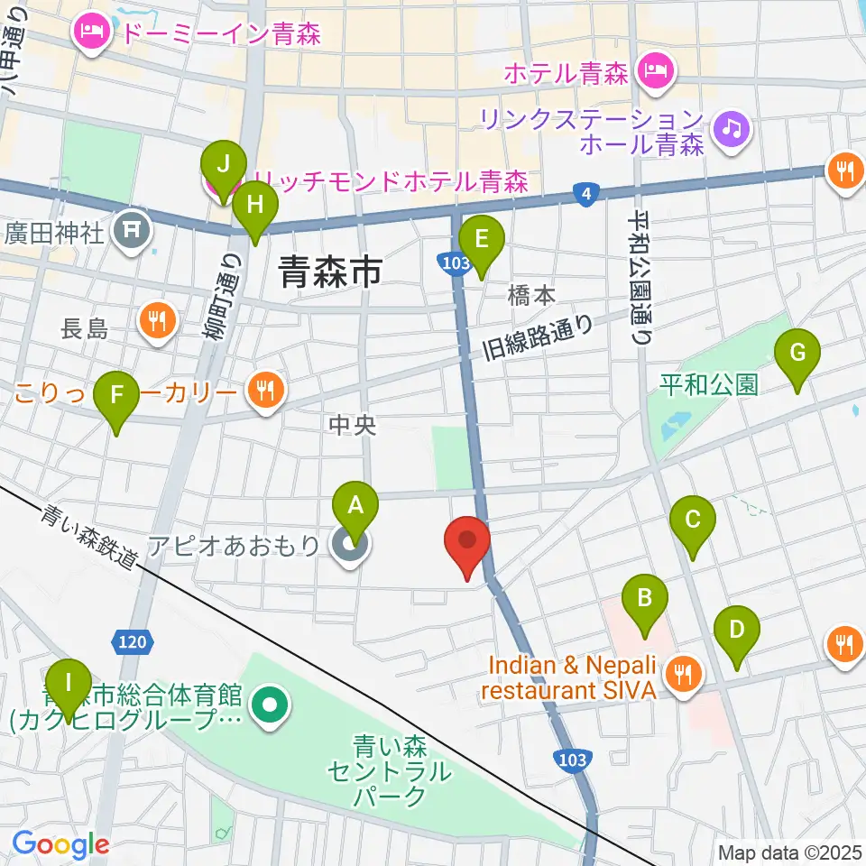 青森県民福祉プラザ周辺のコンビニエンスストア一覧地図