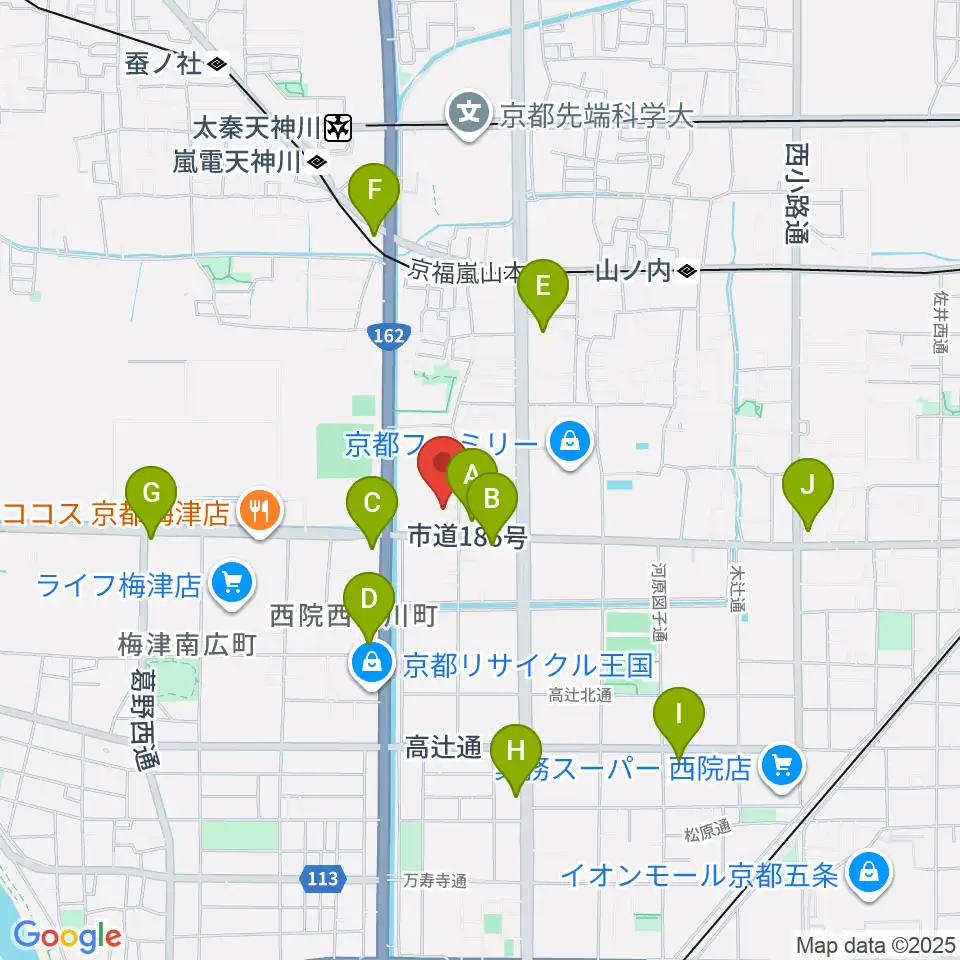 京都外国語大学 森田記念講堂周辺のコンビニエンスストア一覧地図